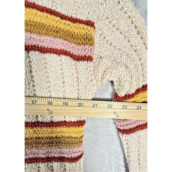 Madewell Striped Diaz Open Front Cardigan Cotton Blend Women's Sweater Sz M - Picture 6 of 11